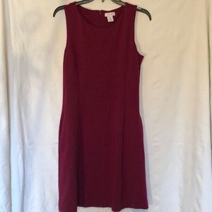 Casual Maroon Fit and Flare Sleeveless dress